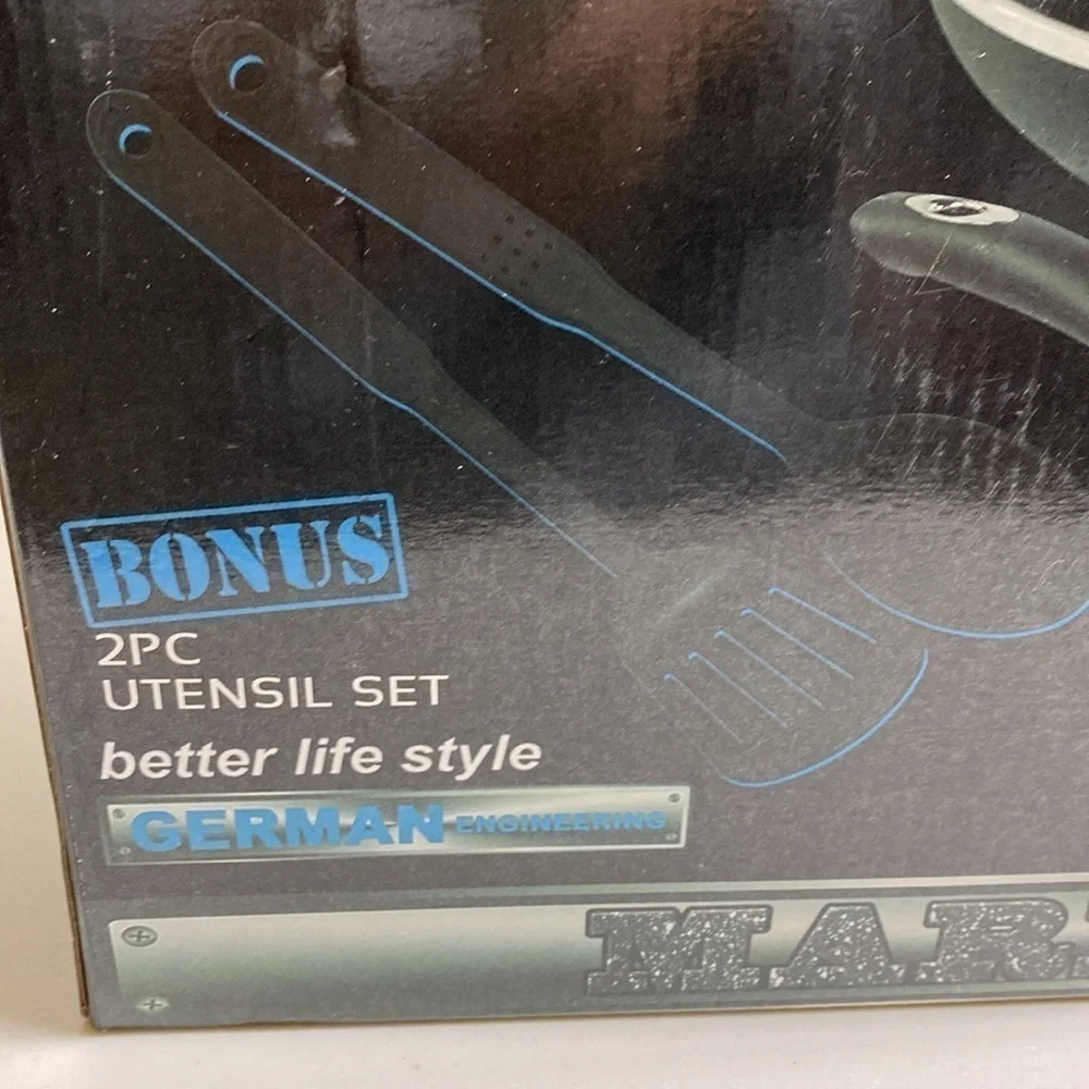 $99 NEW! Heavy Duty Forged Aluminum Fry Pan 3 Piece Set + 2 Bonus Utensils